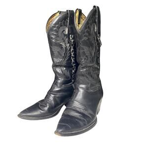 Vintage Mezcalero Pointed Toe Embroidered Genuine Leather Cowboy Boots Womens 9